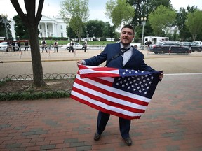 Jason Kessler, who organized the Unite the Right rally in Lafayette Park across from the White House August 12, 2018 in Washington, DC.