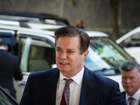 Paul Manafort arrives for a hearing at U.S. District Court in Washington on June 15, 2018.
