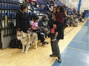 Evacuees gather at Kodiak High School in Kodiak, Alaska, Tuesday, Jan 23, 2018, after an earthquake and tsunami alert. Alaska was hit by a 6.5 magnitude  earthquake earlier today.