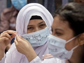 Bangladeshi students participate in a protest in Dhaka, Bangladesh, Saturday, Aug. 4, 2018. Five days of protests by tens of thousands of students angry over the traffic deaths of two of their colleagues have largely cut off the capital Dhaka from the rest of Bangladesh, as the demonstrators pressed their demand for safer roads.