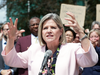 Ontario NDP leader Andrea Horwath tells protesters in Toronto on Aug. 2 that that they have to "save your city from the claws of Doug Ford.”