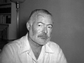 In this Aug. 21, 1950 file photo, novelist Ernest Hemingway appears at his country home in San Francisco de Paula near Havana, Cuba.