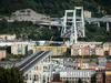 The Morandi Bridge still partially stands after a large section of it collapsed earlier this week on Aug. 17, 2018 in Genoa, Italy.