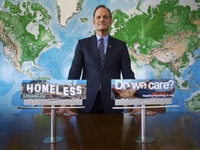 In this Monday, July 30, 2018, photo Michael Weinstein, president of the AIDS Healthcare Foundation poses for a picture in his office in Los Angeles. The AIDS Healthcare Foundation and Alliance of Californians for Community Empowerment Action are sponsoring a measure known as Proposition 10. The measure would let cities and counties regulate rental fees in buildings current state law shields from such control.