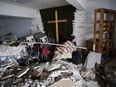 In this photo taken Sunday, June 3, 2018, the demolished house church is seen in the city of Zhengzhou in central China's Henan province.