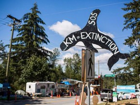 Camp Cloud is pictured near the entrance of the Kinder Morgan Trans Mountain pipeline facility in Burnaby, B.C., on Saturday July 21, 2018. RCMP say they will enforce a court injunction today and remove Trans Mountain pipeline protesters who have been camped outside a Kinder Morgan terminal in Burnaby, British Columbia.