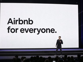 Airbnb co-founder and CEO Brian Chesky speaks during an event in San Francisco on Feb. 22, 2018. One of the world's largest short-term rental platforms is inviting the Trudeau Liberals to create a regulatory regime as its critics have long called for. Airbnb's pre-budget submission to the Commons finance committee says the government needs to recognize the need for new regulations and tax rules for the ever-growing industry.THE CANADIAN PRESS/AP, Eric Risberg