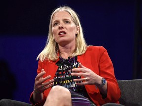 Minister of Environment and Climate Change Catherine McKenna speaks during the Canada 2020 Conference in Ottawa on Tuesday, June 5, 2018. Bowing to concerns about international competitiveness, the Trudeau government is scaling back carbon pricing guidelines for some of the country's heaviest energy users, and signalling that more easing could come before the plan takes effect in 2019.THE CANADIAN PRESS/Justin Tang