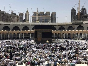 Muslim pilgrims pray at the Grand Mosque, ahead of the annual Hajj pilgrimage in the Muslim holy city of Mecca, Saudi Arabia, in September 2017.