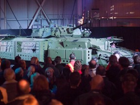 A Light Armoured Vehicle is unveiled at a news conference at a General Dynamics facility in London, Ont., on January 24, 2012. The sudden deterioration in the Saudi-Canadian relationship is likely grabbing the attention of people in the city of London, Ont., more than anywhere else in the country.