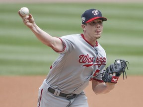 Washington Nationals starting pitcher Jeremy Hellickson delivers against the Chicago Cubs during the first inning of a baseball game, Friday, Aug. 10, 2018, in Chicago.