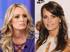 Donald Trump’s former personal lawyer Michael Cohen has pleaded guilty to campaign finance fraud charges stemming from hush money payments made to porn actress Stormy Daniels, left, and ex-Playboy model Karen McDougal, right.