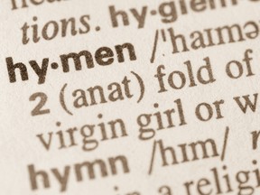 Dictionary definition of word hymen