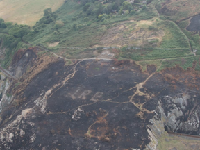 A Second World War-esque signal has been discovered on the headlands of the Irish east coast after a wildfire burned away most of the thick vegetation hiding it from human sight for 70 years.