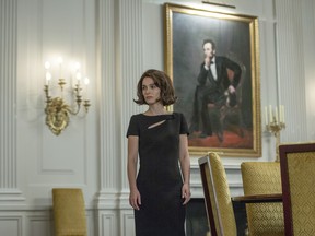 This image released by Fox Searchlight shows Natalie Portman as Jackie Kennedy in a scene from the film, "Jackie."