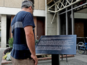 A second plaque has been installed to replace a bronze statue of Canada's first Prime Minister Sir John A. Macdonald after it was vandalized shortly after the removal of the statue in front of Victoria, B.C., city hall..