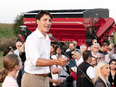Prime Minister Justin Trudeau at an event in Sabrevois, Quebec, on Thursday, Aug. 16, 2018.