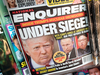 The National Enquirer endorsed Trump for president in 2016, the first time it had ever officially backed a candidate. Trumpâs coverage was so favorable that the New Yorker magazine said the Enquirer embraced him âwith sycophantic fervor.â