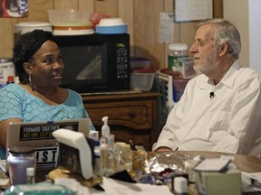 In this photo taken Wednesday, June 6, 2018 civil rights attorney Al McSurely and his wife O'Linda Williams sit together in the kitchen of their home in Carthage, N.C.  As the Poor People's Campaign launches a massive initiative to sign up people to support the movement and to vote, its leaders are working with the generation of civil rights activists who stood with the Rev. Martin Luther King and have continued his work. The Rev. William Barber is co-chair of the Poor People's Campaign. He says he turns to those who came before him: leaders such as the Rev. Jesse Jackson, children's advocate Marian Wright Edelman, and attorney Al McSurely.