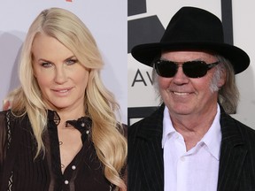 Daryl Hannah in 2014, Neil Young in 2014.