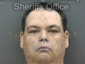 This booking photo provided by Hillsborough County Sheriff's office shows Brian Sebring.  A political argument on Facebook led Sebring driving to the home of a stranger he'd been arguing with and shooting him. Sebring faces felony charges of aggravated battery and carrying a concealed gun. Sebring tells the Tampa Bay Times he "just snapped and let primal rage take over" on Monday, Aug. 6 2018. (Hillsborough County Sheriff's office via AP)