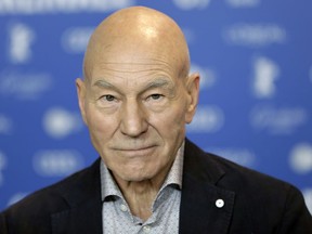 FILE - In this Friday, Feb. 17, 2017 file photo, Actor Patrick Stewart attends a press conference for the film 'Logan' at the 2017 Berlinale Film Festival in Berlin, Germany. Patrick Stewart is boldly going where he's been before _ "Star Trek." CBS All Access said Saturday, Aug. 4, 2018 Stewart has been tapped to headline a new "Star Trek" series, reprising his "Star Trek: New Generation" character, Captain Jean-Luc Picard.