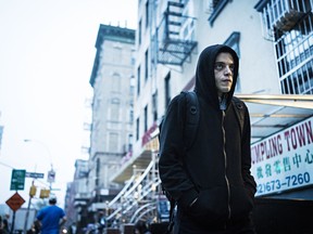 This image released by USA Network shows Rami Malek in a scene from "Mr. Robot." USA Network announced the fourth and final season of the award-winning series will return in 2019.