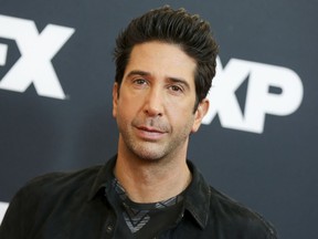 FILE - In this Jan. 16, 2016 file photo, David Schwimmer arrives at the 2016 FX Winter TCA in Pasadena, Calif. NBC announced that Schwimmer will have a recurring role on "Will & Grace" as Grace's new love interest. The program returns for a second season on Oct. 4.