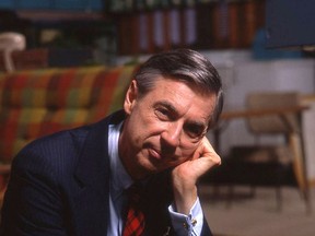 This image released by Focus Features shows Fred Rogers on the set of his show "Mr. Rogers Neighborhood" from the film, "Won't You Be My Neighbor."