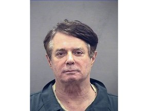 This Thursday, July 12, 2018 photo provided by the Alexandria, Va., Detention Center shows Paul Manafort, who was booked into the William G. Truesdale Adult Detention Center. On Tuesday, Aug. 21, 2018, the longtime political operative who for months led Donald Trump's winning presidential campaign, was found guilty of eight financial crimes in the first trial victory of the special counsel investigation into the president's associates. (Alexandria Detention Center via AP)