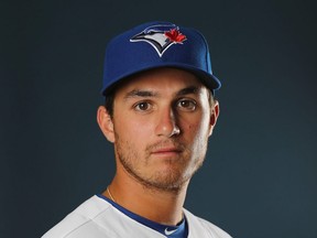 Toronto Blue Jays pitcher Thomas Pannone poses for a portrait in Dunedin, Fla., on Feb. 22.