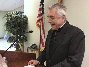 Ronald Gainer, the Roman Catholic bishop of the diocese of Harrisburg, Pa., discusses child sexual abuse by clergy and a decision by the diocese to remove names of bishops going back to the 1940s after concluding they did not respond adequately to abuse allegations, on Wednesday, Aug. 1, 2018.