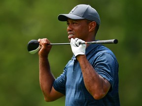Tiger Woods is shown on the eighth tee during the first round of the PGA Championship on Aug. 9.