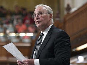 Bill Blair rises during Question Period in the House of Commons on Parliament Hill in Ottawa on Friday, May 25, 2018.