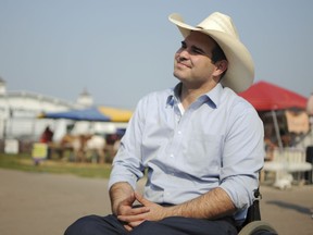 In this Aug. 10, 2018, photo, Democratic governor candidate Billie Sutton campaigns at a fair in Sioux Falls, S.D. Sutton is seeking to become the first Democrat elected South Dakota governor in over four decades.