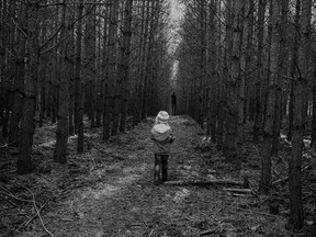 kid in path in forrest