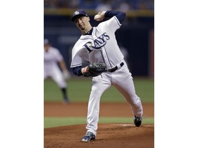 Tampa Bay Rays starting pitcher Blake Snell delivers to the Kansas City Royals during the first inning of a baseball game Tuesday, Aug. 21, 2018, in St. Petersburg, Fla.