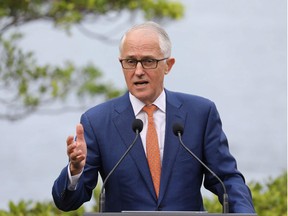 Australia's Prime Minister Malcolm Turnbull takes part in a joint press conference with France's President Emmanuel Macron (not pictured) at Kirribilli House in Sydney on May 2, 2018. Turnbull is the country’s fourth prime minister in 11 years — fifth if you include Kevin Rudd, who had two cracks at the job. None made it to the next election before being ousted.