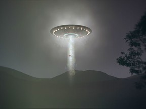 An illustration of a UFO abduction. Multiple reports of UFO sightings have come out since the 1940s, and while some have been discredited, many have resulted in no definite conclusions