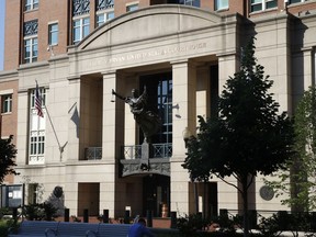 Federal court, where the trial of former Trump campaign chairman Paul Manafort will continue, is seen in Alexandria, Va., Wednesday, Aug. 8, 2018.