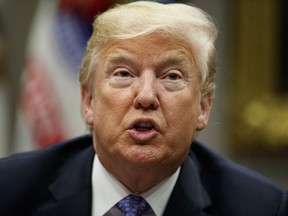 President Donald Trump speaks during a roundtable on the "Foreign Investment Risk Review Modernization Act" in the Roosevelt Room of the White House, Thursday, Aug. 23, 2018, in Washington. Fewer than half of Americans expect President Donald Trump's tariffs will do much to help the U.S. economy. That's according to a new poll from The Associated Press-NORC Center for Public Affairs Research. Majorities of Americans also doubt the recently announced taxes on imports will increase jobs or wages at home.