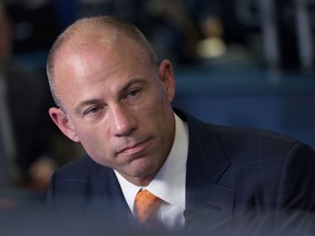 FILE - In this May 10, 2018 file photo, Michael Avenatti is interviewed on the Cheddar network, Thursday, May 10, 2018, in New York. Avenatti, the attorney taking on President Donald Trump on behalf of an adult film star, offered some details on his policy views Tuesday as he weighs an outsider Democratic bid for the White House.