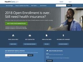 The website for HealthCare.gov on Friday, July 6, 2018, in Washington. A congressional watchdog says the Trump administration needs to step up its management of sign-up seasons for former President Barack Obama's health care law after mixed results last year amid a failed GOP drive to repeal it. (HHS via AP)