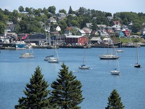 The harbour in Lunenburg, N.S., is seen on Friday, Aug. 3, 2018. The UNESCO World Heritage site is dealing with an unpleasant odour in the town related to their sewage treatment infrastructure.