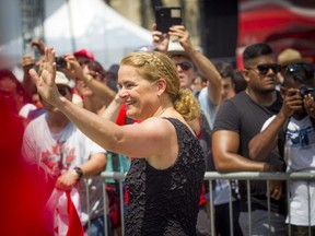 Canada Day celebrations took over the downtown core of Ottawa Sunday July 1, 2018. Governor General, Julie Payette arrives for the noon show on Parliament Hill.
