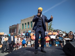 NDP Leader Jagmeet Singh announces he will run in a byelection in Burnaby South in Burnaby, B.C., on Aug. 8, 2018.