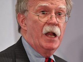 U.S. National Security Adviser John Bolton speaks at the United Against Nuclear Iran Summit in New York on September 25, 2018.