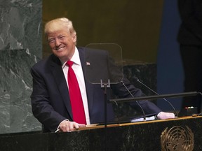 Donald Trump speaks during the General Debate of the 73rd session of the General Assembly at the United Nations in New York September 25, 2018.