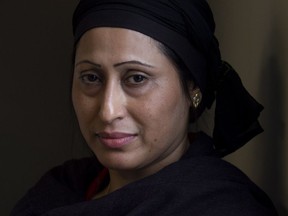 Razia Sultana, a Rohingya human rights activist, poses for a portrait before speaking with