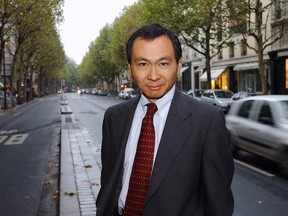 Francis Fukuyama, Professor of Public Policy at the George Mason University, poses for the photographer 21 October 2002 in Paris. Fukuyama's book "The End of History and the Last Man" was published in 1992 and has appeared in over twenty foreign editions.